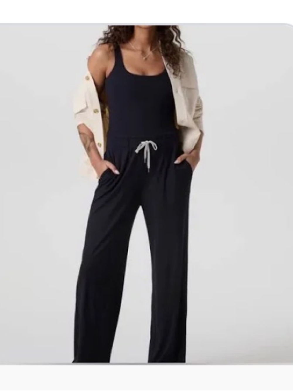 Vuori Black Women's Jumpsuit with Drawstring Waist